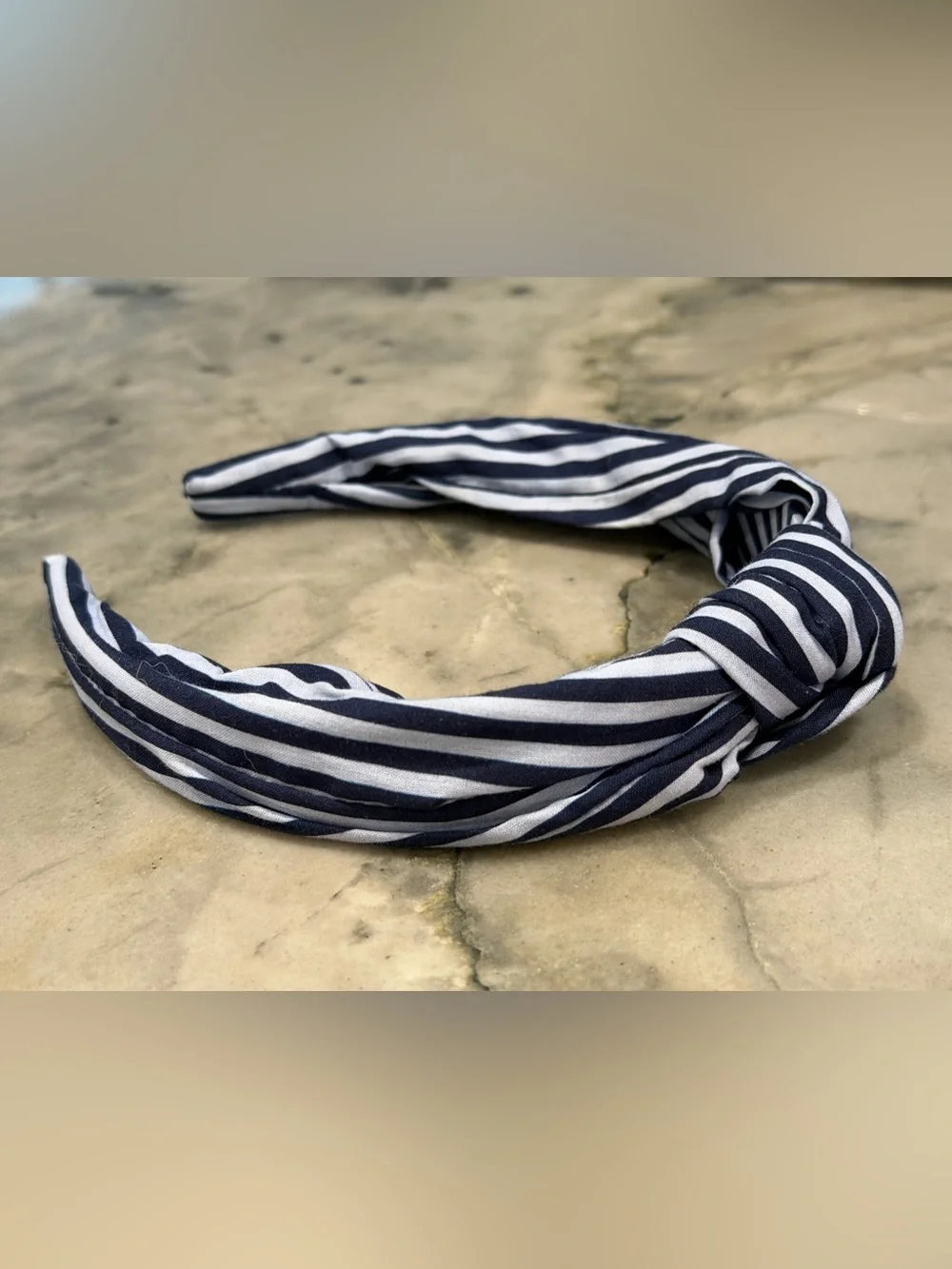 J.CREW Navy and Blue Striped Knotted Headband One Size NEW!